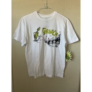 The Grinch Dr Seuss Whoville White Crew Neck Short Sleeve Men’s T Shirt Size S